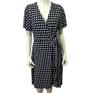 ANN TAYLOR BLACK‎ & WHIITE WRAP AROUND DRESS 10